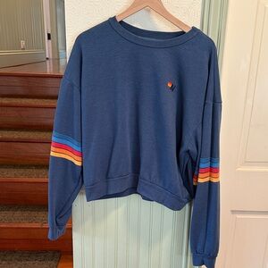 Aviator Nation Rainbow Stitch Crewneck Sweatshirt medium